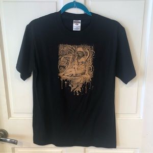 Small boxy tee shirt tshirt mausoleum Angel statue print